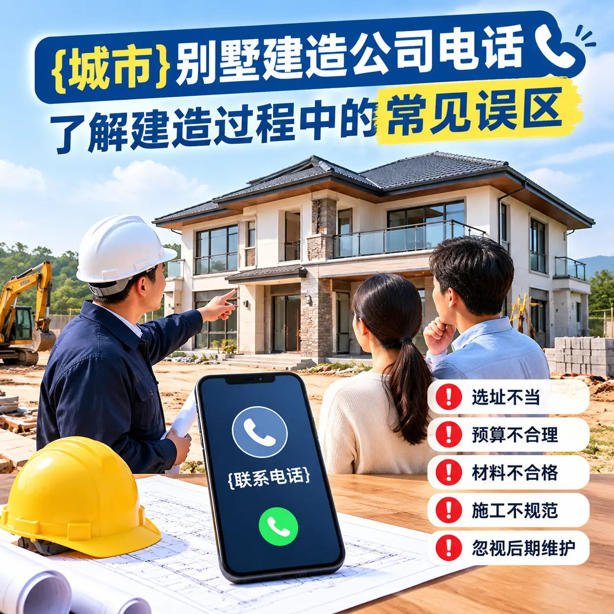 观山湖别墅建造公司电话,了解建造过程中的常见误区